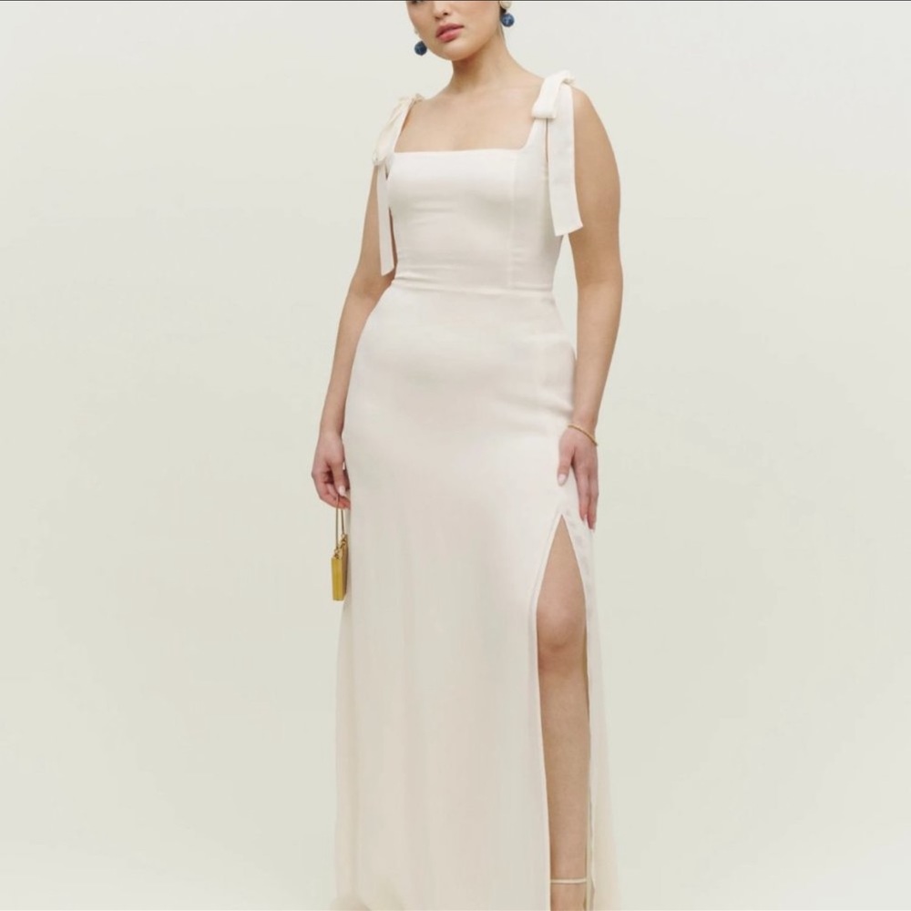 Reformation Westerly Tie Strap Dress in Ivory NWT